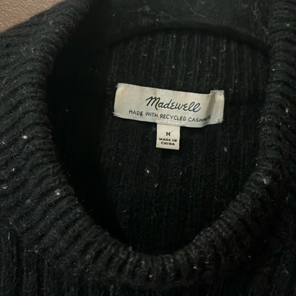 Madewell Cashmere & Wool Mock Neck Black Sweater - Picture 3 of 5